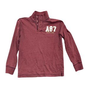 Aeropostale Burgundy Red Sweater With High Turtleneck Collar With Buttons